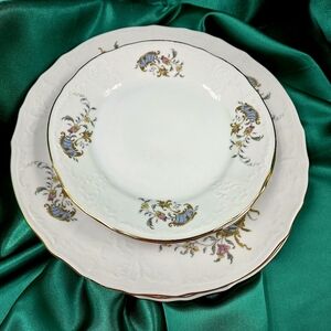 🍽Vintage 8pc Belfor Fine Bohemian China Plate Set Petit Fleur Czechoslovakia